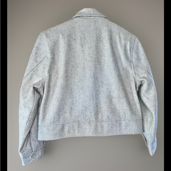 Rare WYLLIS Clothing Heathered Cream Cropped Wool Zanzi Pilot Jacket MEDIUM - Picture 6 of 14